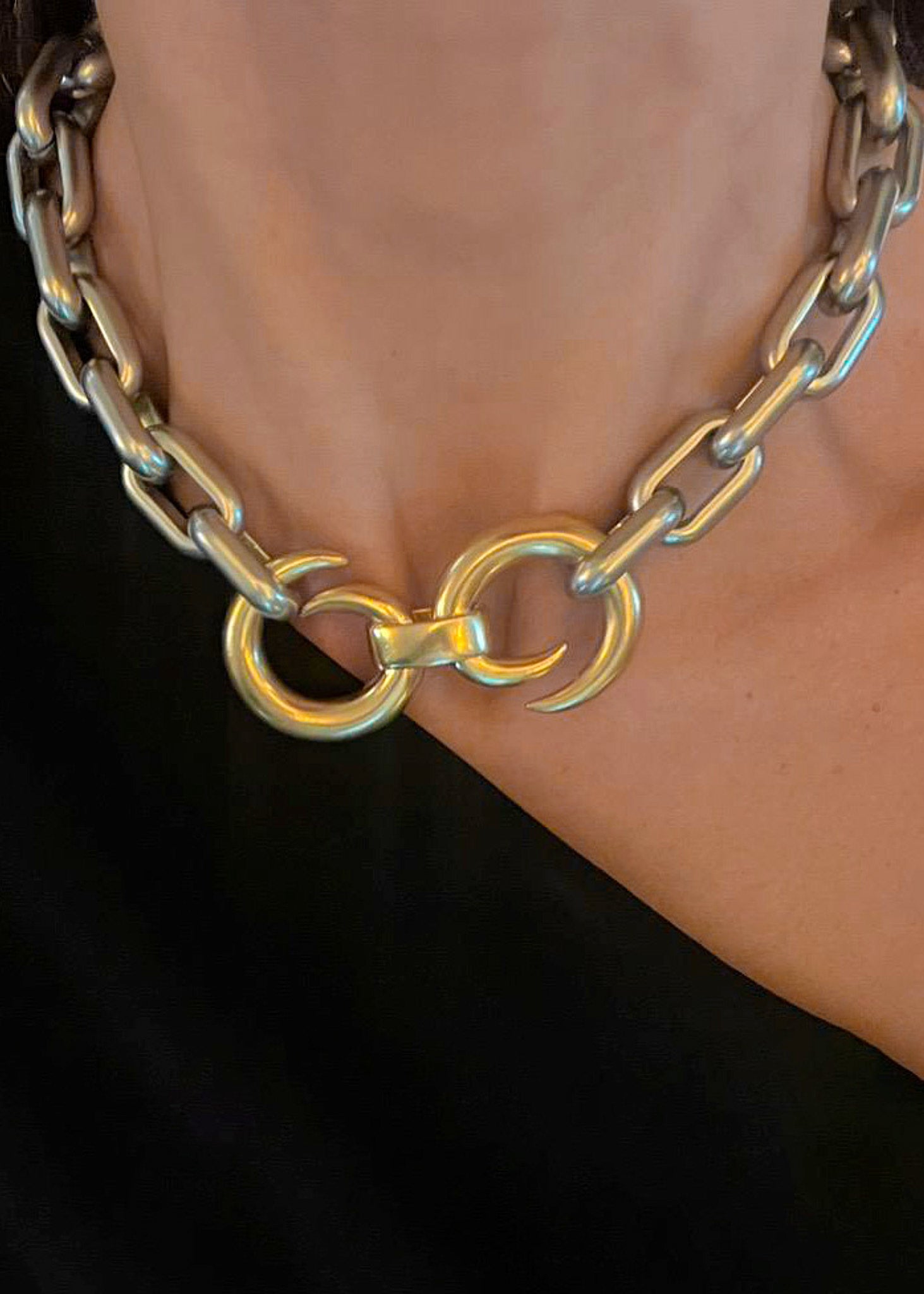 THE DOUBLE PUNK NECKLACE BICOLOR