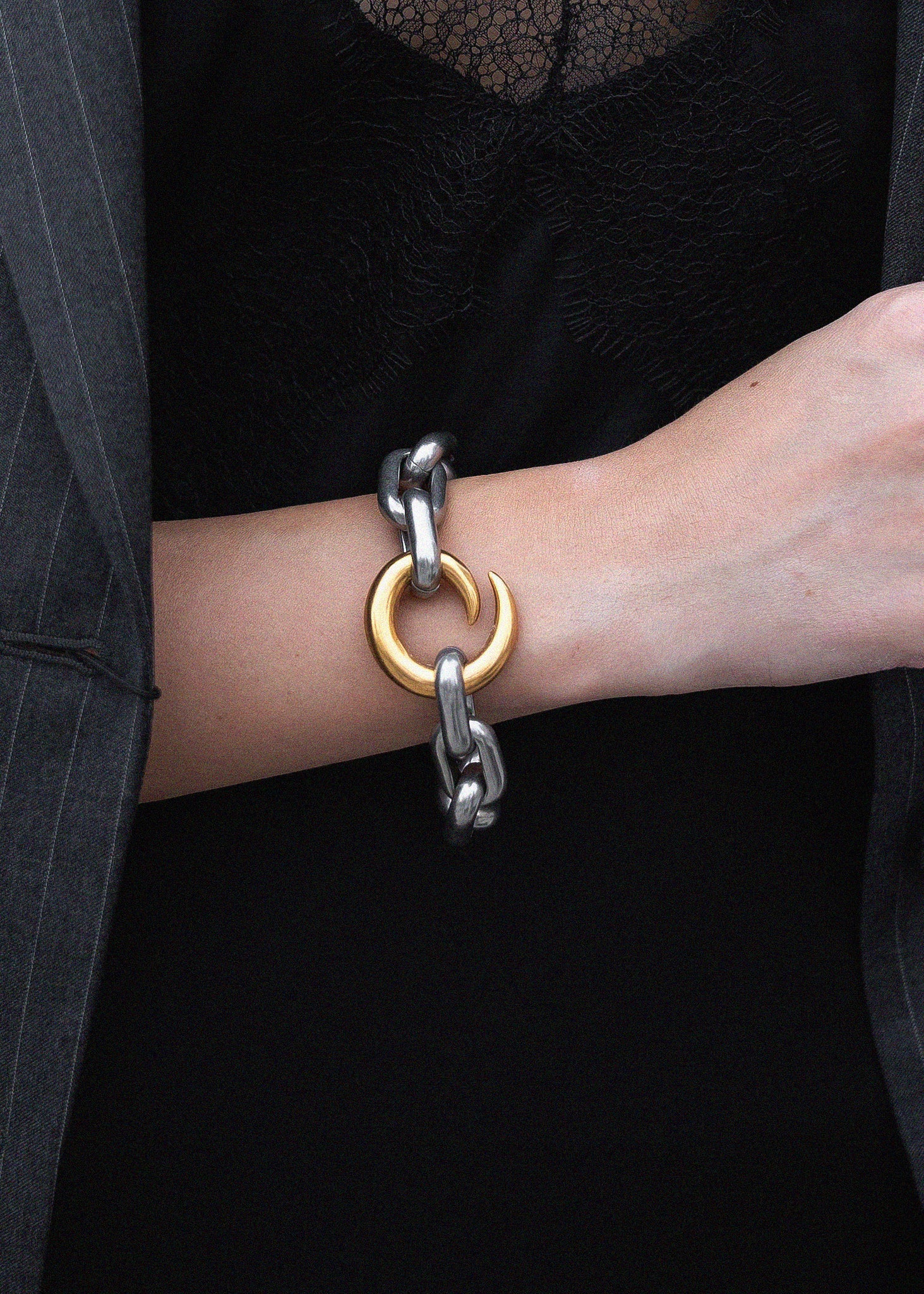 PULSERA PUNK BICOLOR