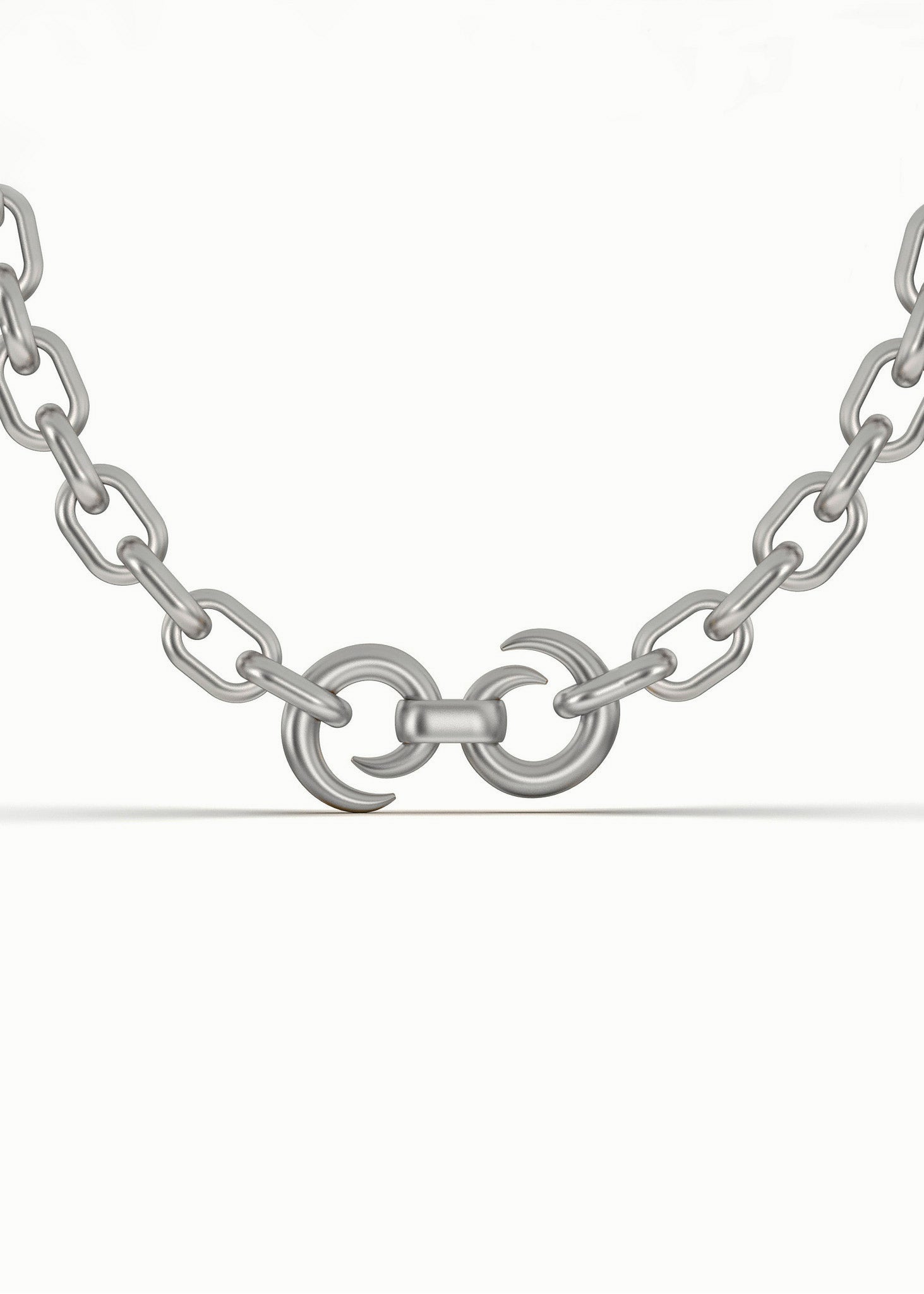 THE DOUBLE PUNK NECKLACE SILVER