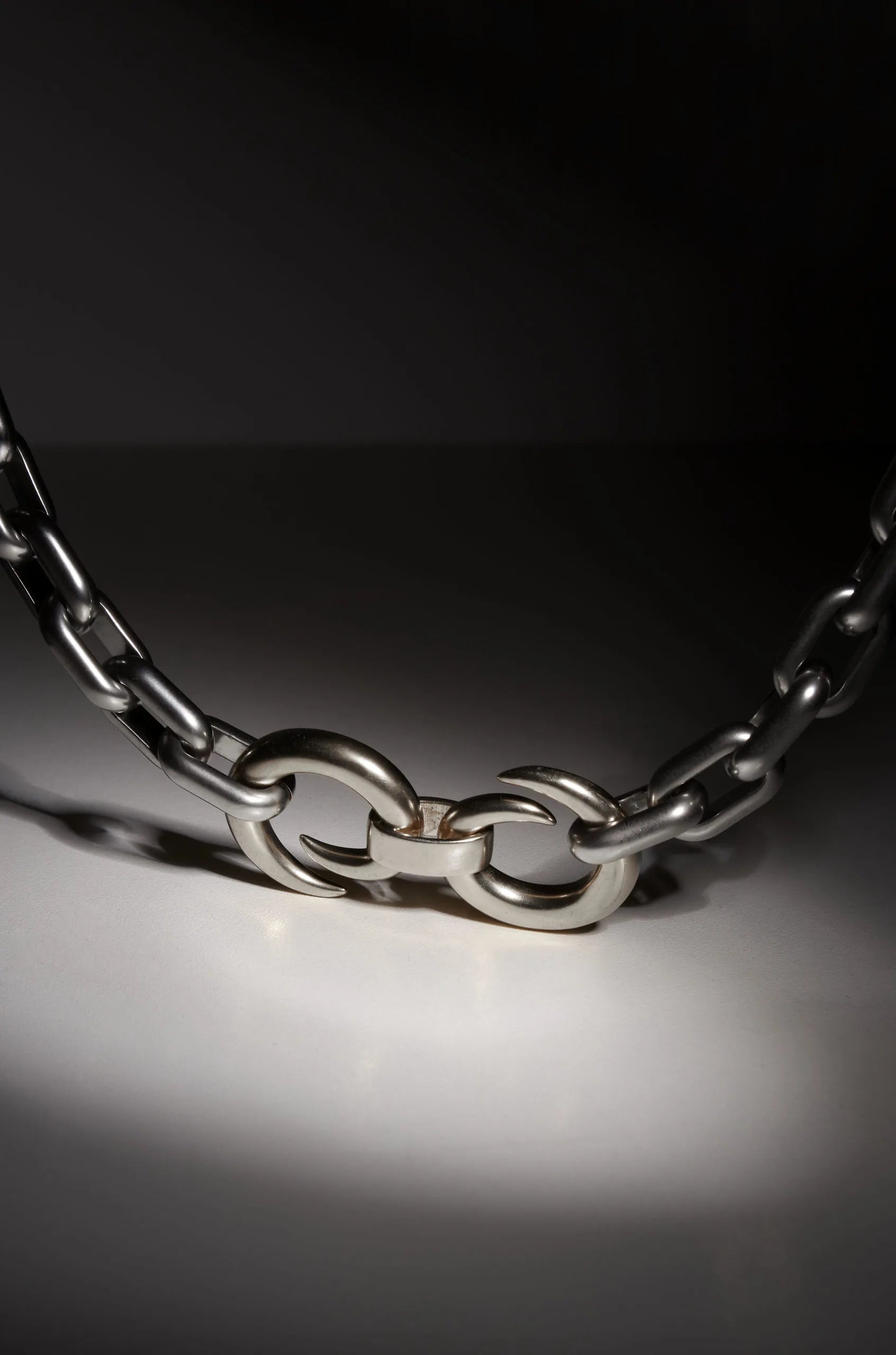 THE DOUBLE PUNK NECKLACE SILVER