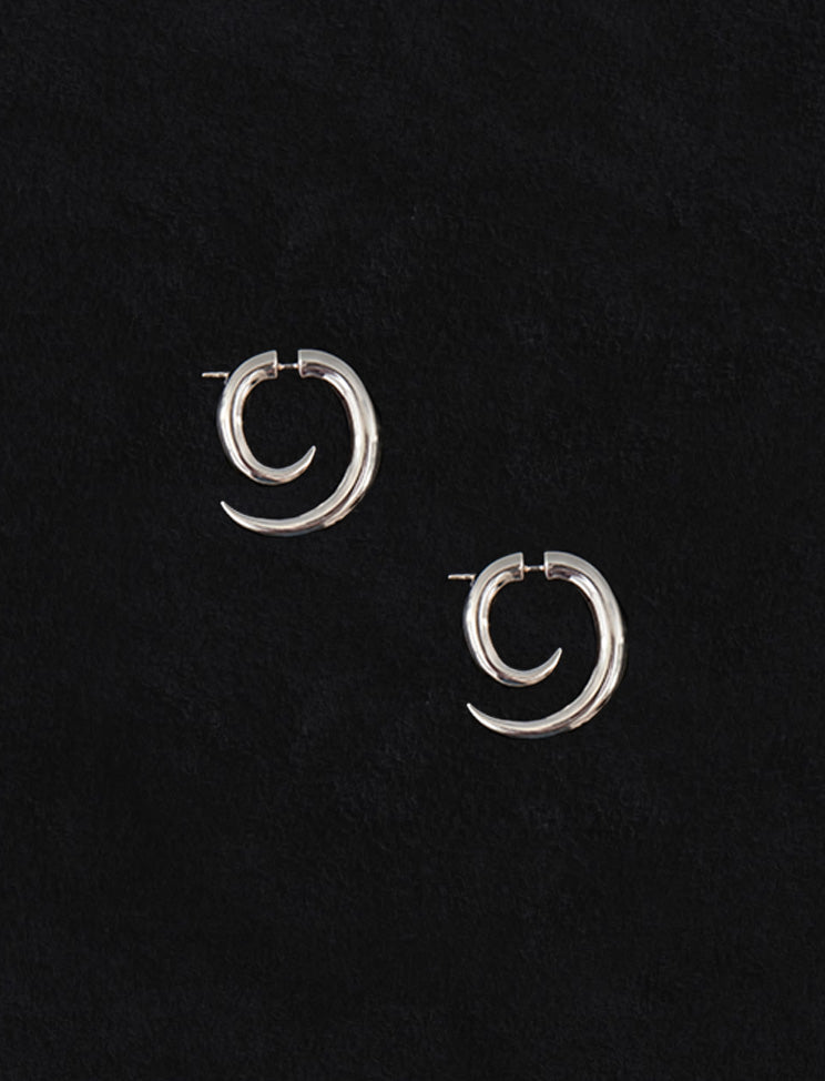 CRUSSET Spiral Earrings in rhodium-plated 925 sterling silver