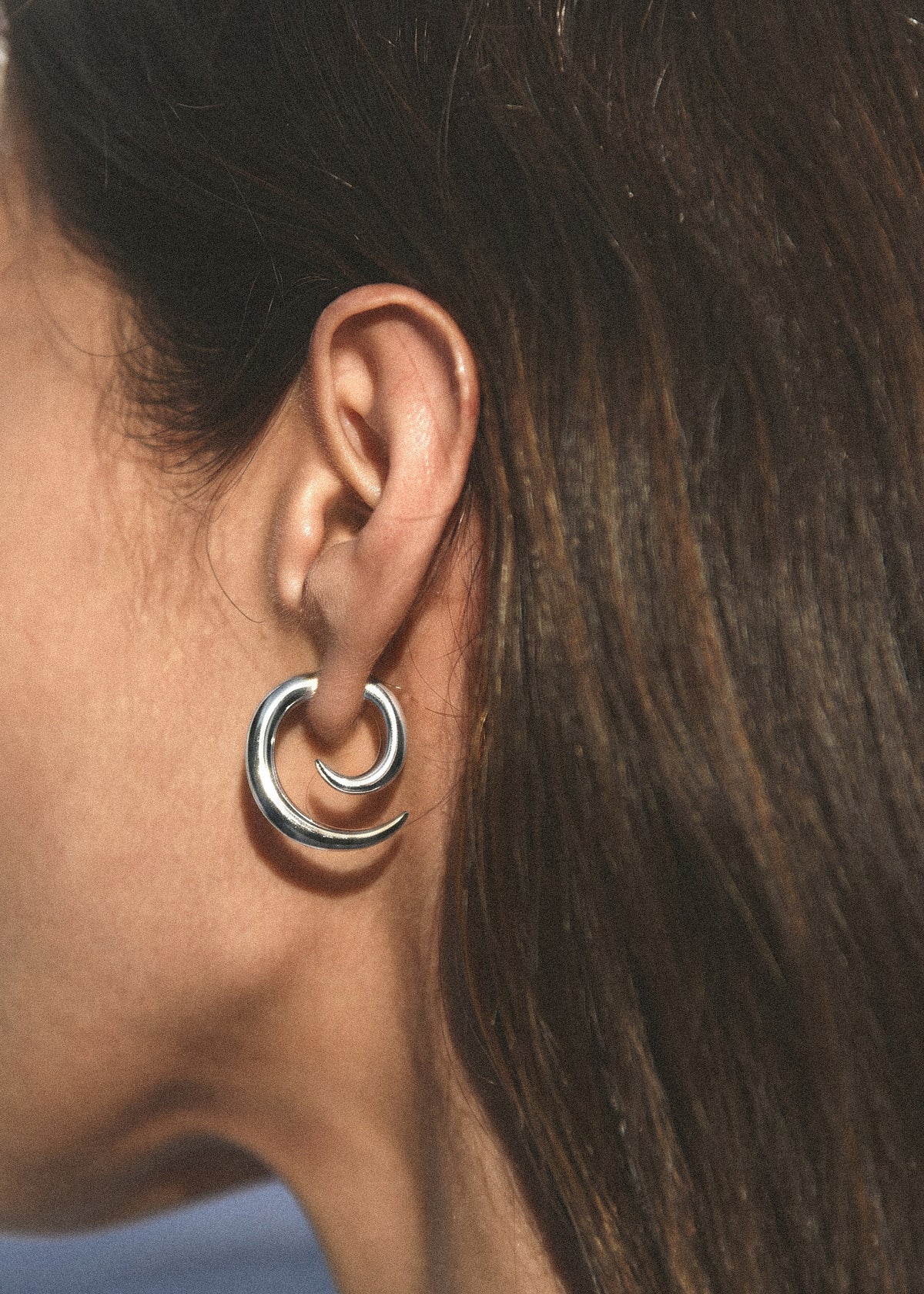CRUSSET Spiral Earrings in rhodium-plated 925 sterling silver
